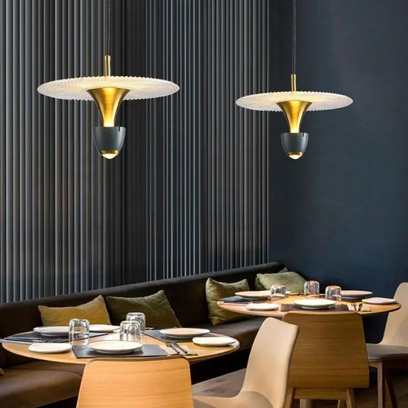 suspension led acrylique rond cordon réglable