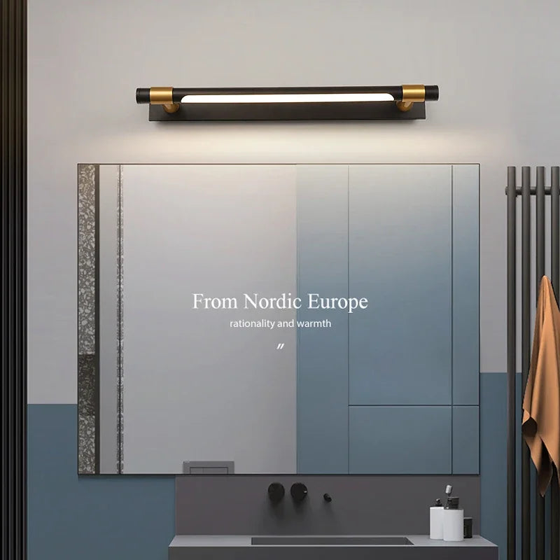 applique led moderne en cuivre pour miroir avant