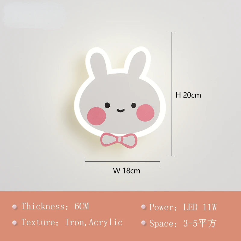 Applique murale led moderne dessin animé pour chambre d'enfant
