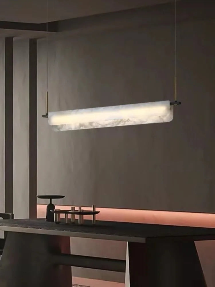 lustre en marbre naturel espagnol et cuivre pour décoration moderne