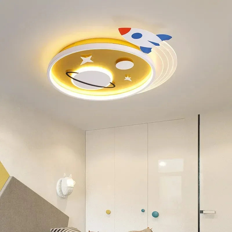 plafonnier nordique planète fusée led pour décoration enfant