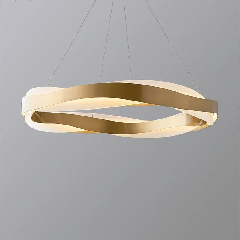 Lustres de cercle noir d'or de luxe décoration de la maison suspension pour salon Restaurant Hall lampes suspendues de plafond en acrylique