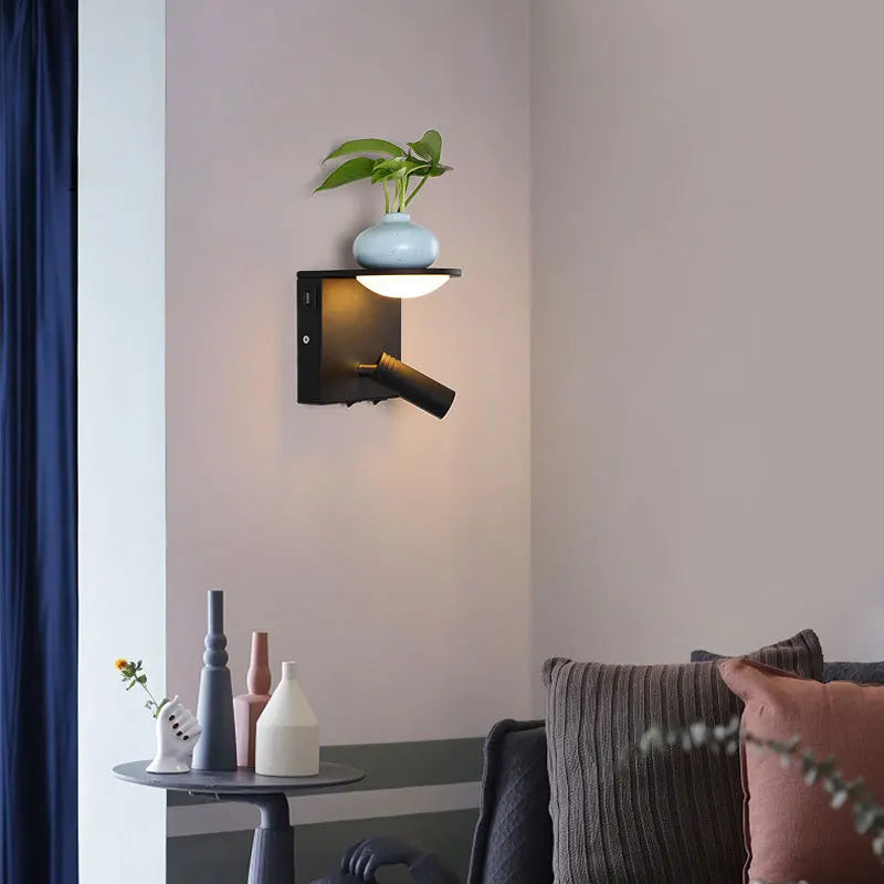 applique murale rotative avec port usb et éclairage nocturne