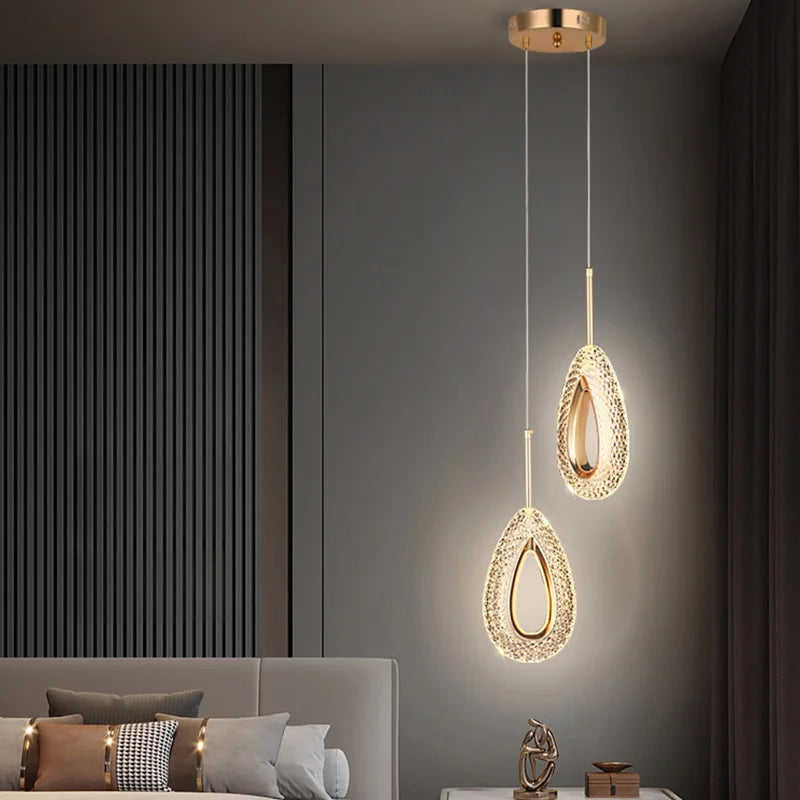 Suspension LED en cristal au design nordique