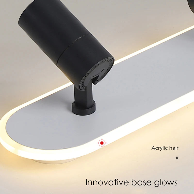 Lustres Led modernes avec projecteurs pour salon salle à manger chambre décor lumières cuisine acrylique plafonniers luminaire noir