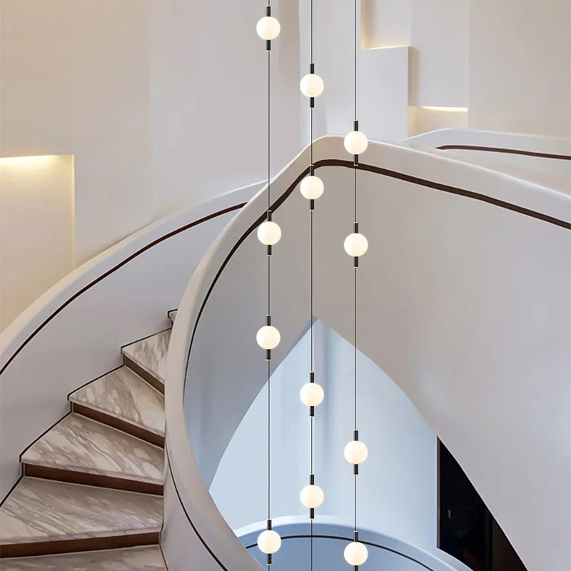 lustre design moderne villa nordique double escalier suspension