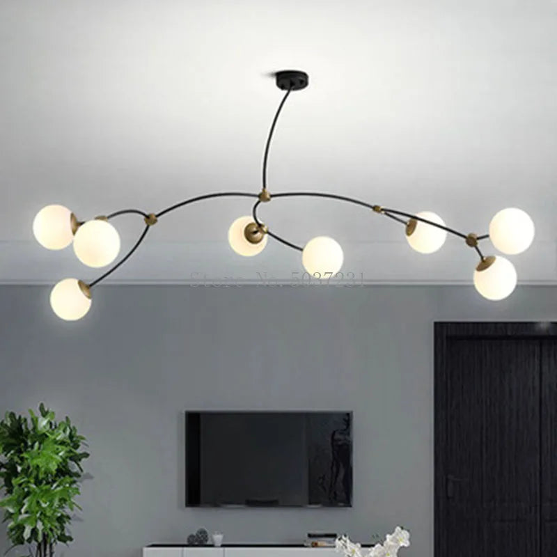 lustre moléculaire nordique suspension lumière magique haricot led