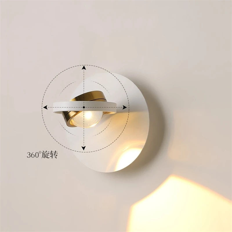 applique murale led moderne rotative à 360° protection des yeux