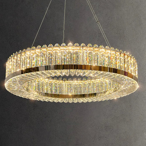 lustre moderne en cristal avec lampes led suspendues luxueuses