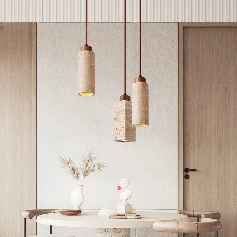 ensemble de 3 suspensions wabi sabi naturelles led