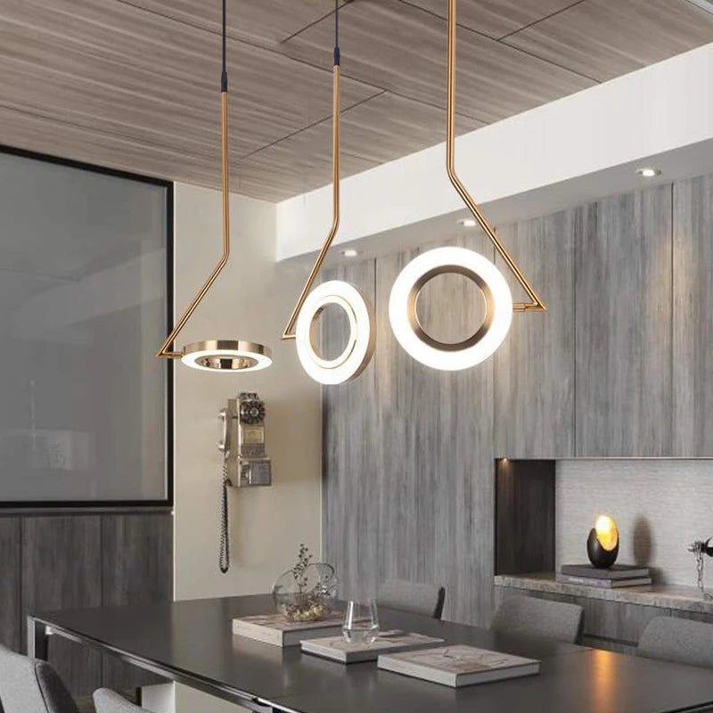 suspension design nordique anneau fer led décorative