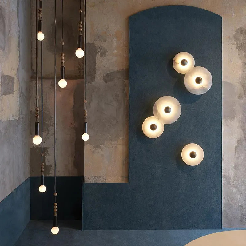 Applique murale LED en marbre naturel