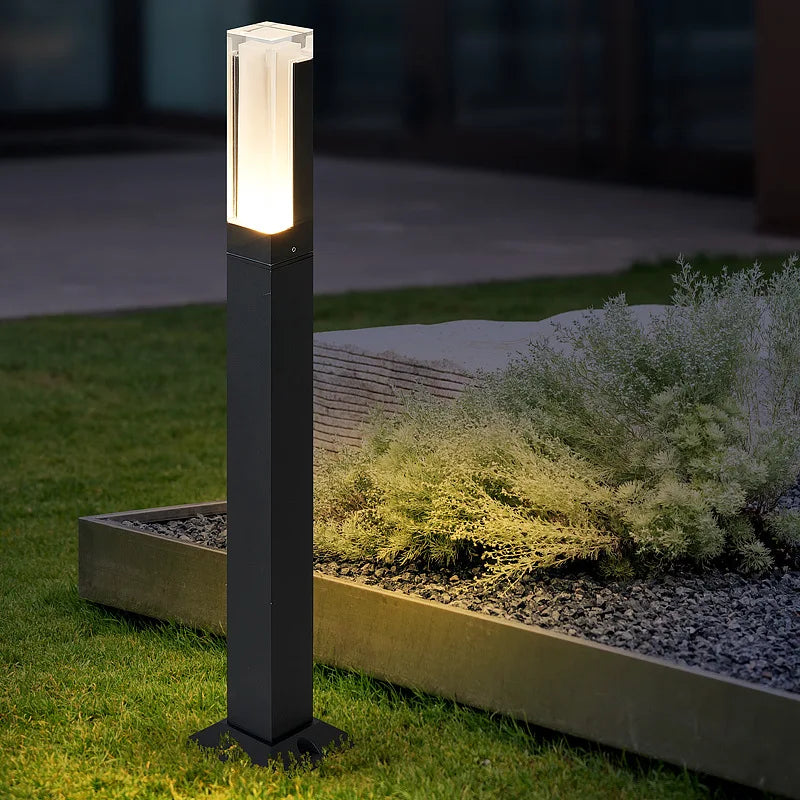 Lampe de pelouse avancée extérieure étanche IP65 LED pilier en aluminium chemin de jardin carré paysage pelouse lumières pilier lampe décor Villa