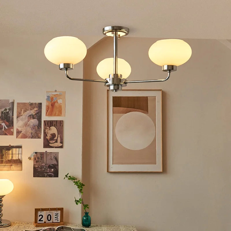 lustre moderne bauhaus en verre pour salon nordique