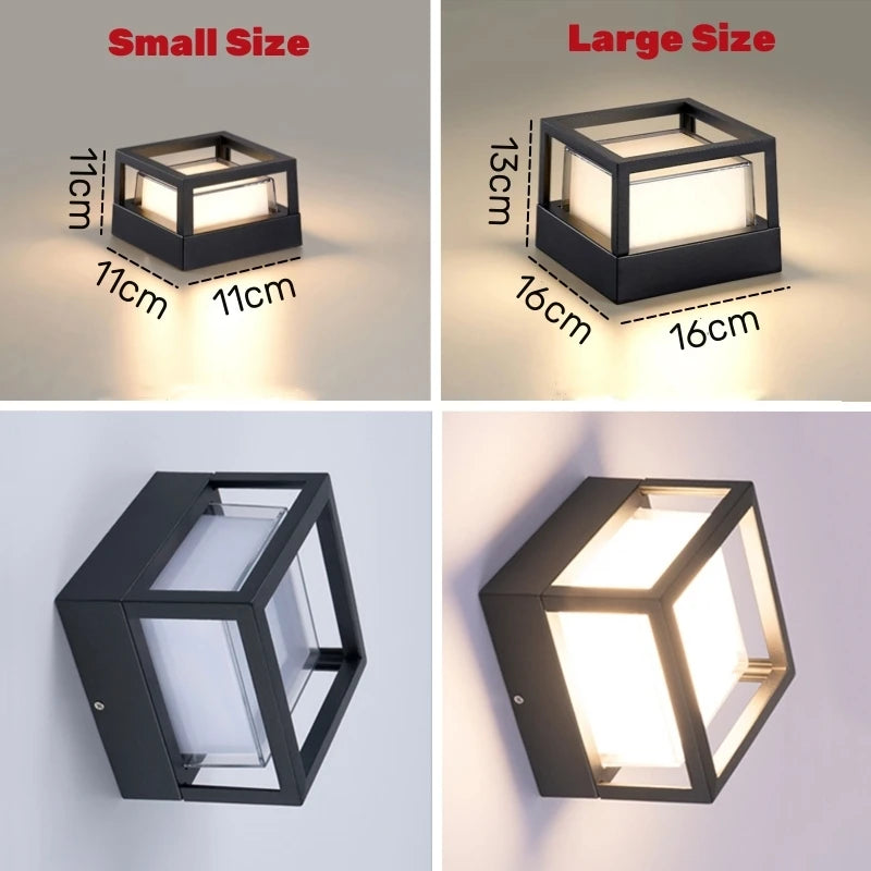 Applique murale intelligentes d'extérieur Tuya Wifi LED 10W Cube RGB App applique à intensité variable étanche jardin Alexa Google maison applique murale AC85-265V