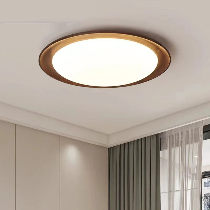 plafonnier wabi-sabi spectre complet led en bois massif rondin