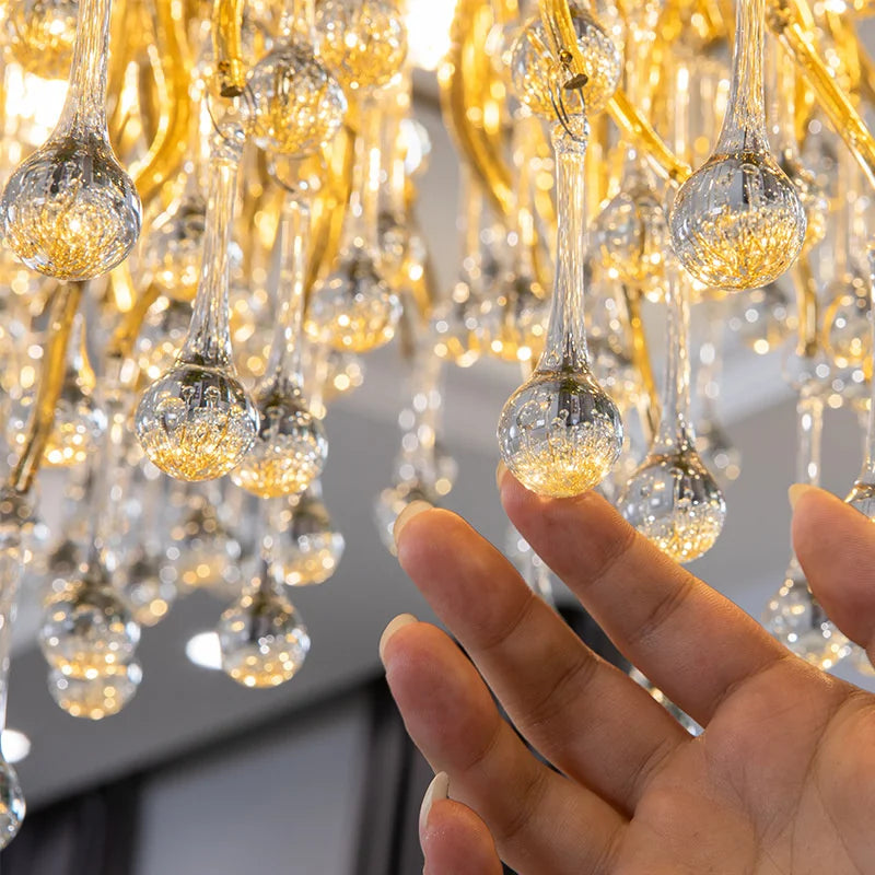 lustre en cristal led de luxe moderne simple intérieur