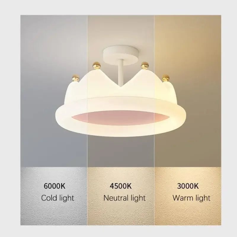 Plafonnier créatif en forme de couronne pour chambre à coucher