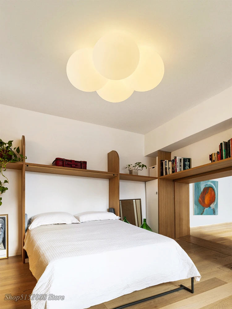 Nordique minimaliste LED plafonnier chambre salon moderne chaud chambre d'enfants lampe créative acrylique lampe nuage art lustre
