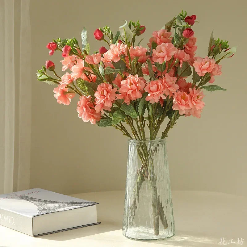 bouquet de camélias en soie pour décoration florale artificielle