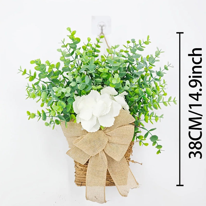 panier de fleurs artificielles couronne de printemps pour décoration de Pâques