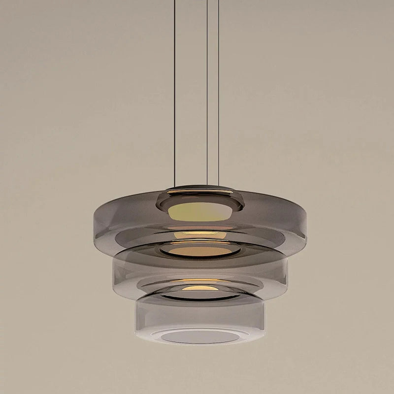 Suspension lustre design moderne en verre pour éclairage d'îlot