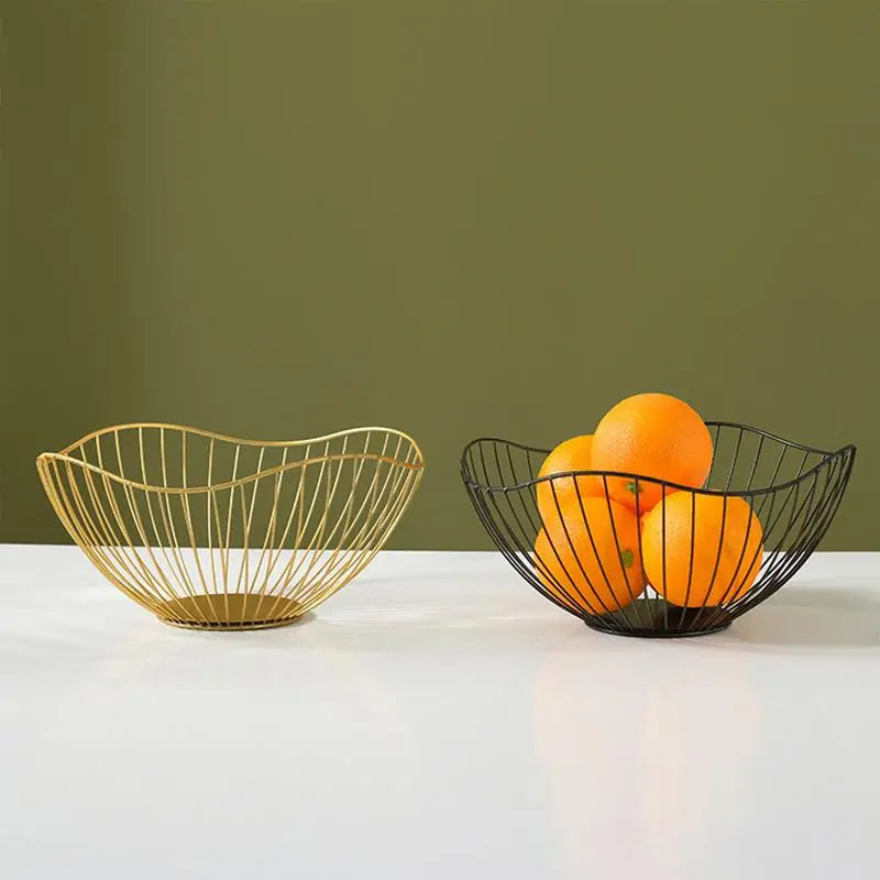 corbeille à fruits en métal pour oranges et bananes