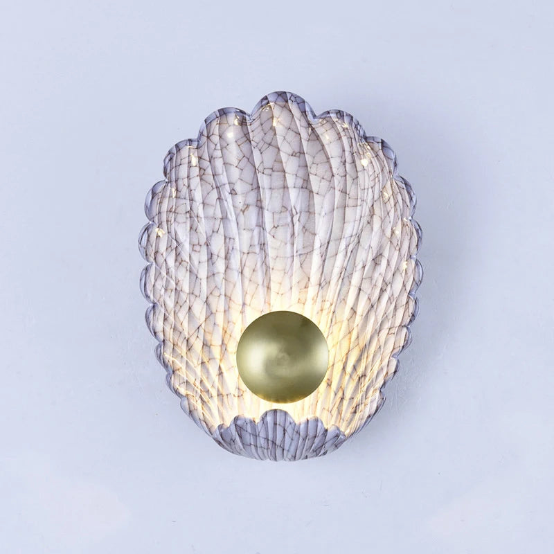 applique murale moderne led avec petite coquille créative