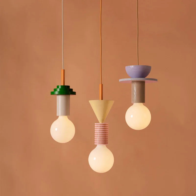 Couleur nordique bois suspension LED lumière cuisine suspension lampe Restaurant plafond lustre Luminaire chambre maison déco Luminaire