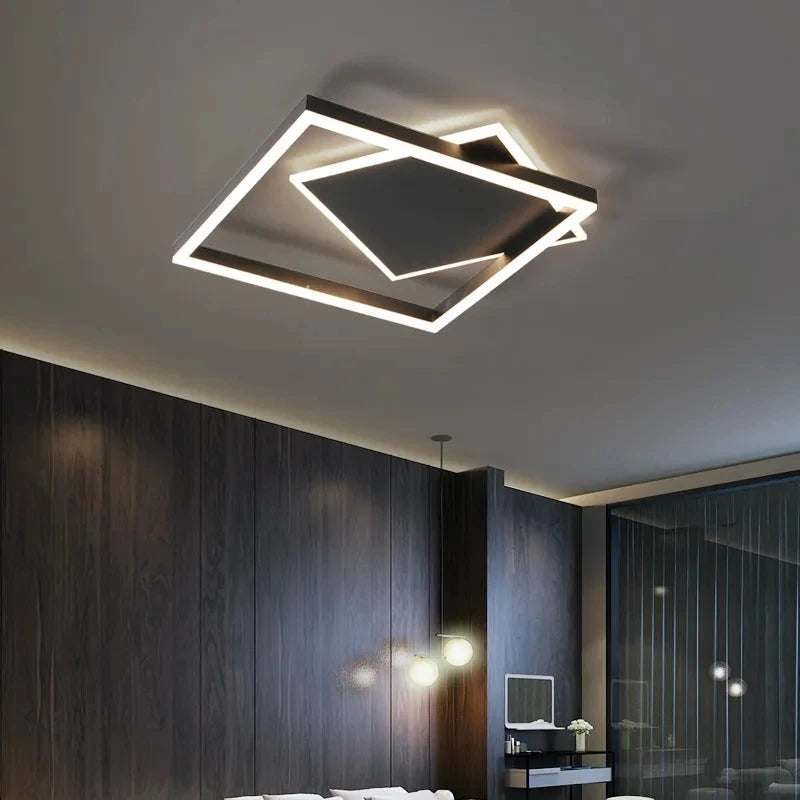 Plafonnier moderne à LEDs noir chambre étude salon éclairage intérieur