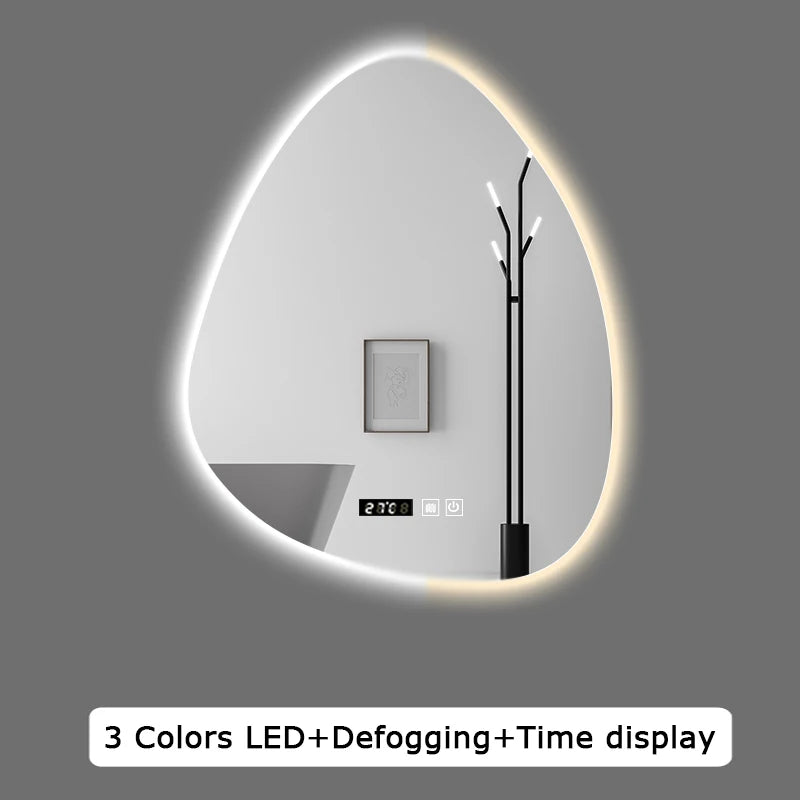 miroir intelligent multifonction avec haut-parleur bluetooth et led réglable