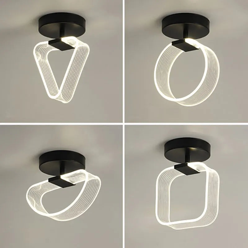 plafonnier LED moderne acrylique géométrie linéaire