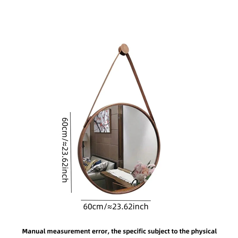 miroir rond doré mural pour salle de bain et coiffure