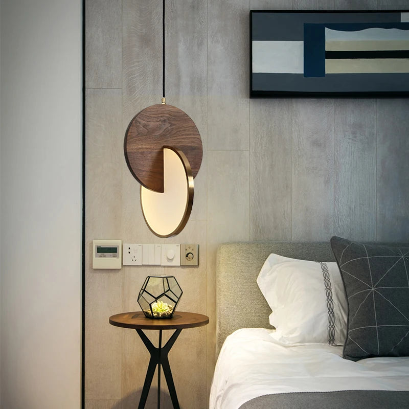 lustre nordique en bois massif style chinois moderne