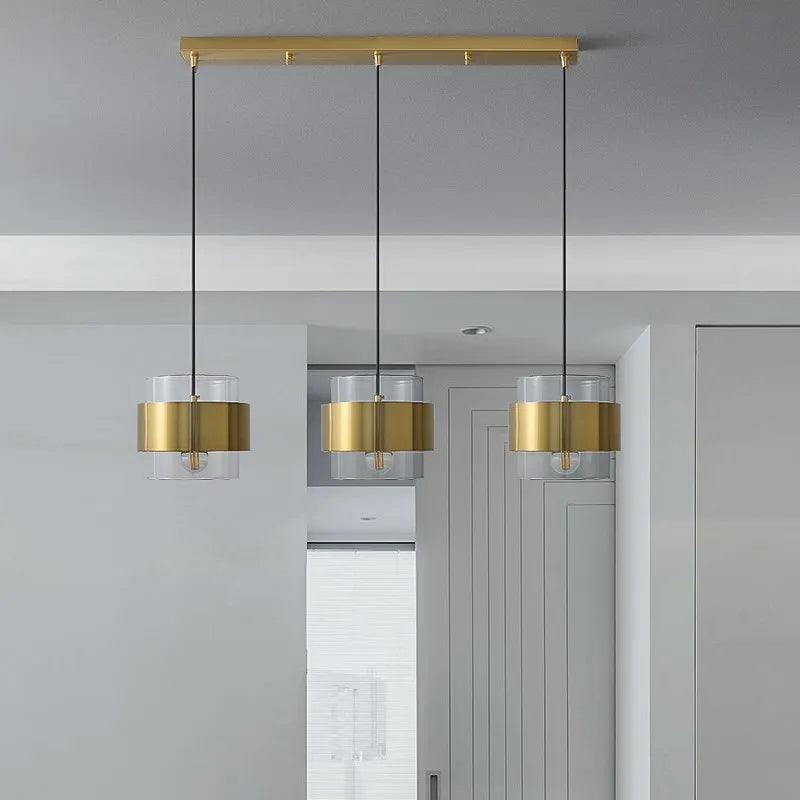 Suspension en verre art doré minimaliste moderne