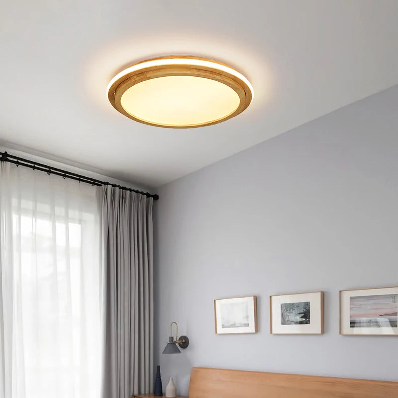 lustre lumineux moderne en bois pour décoration intérieure