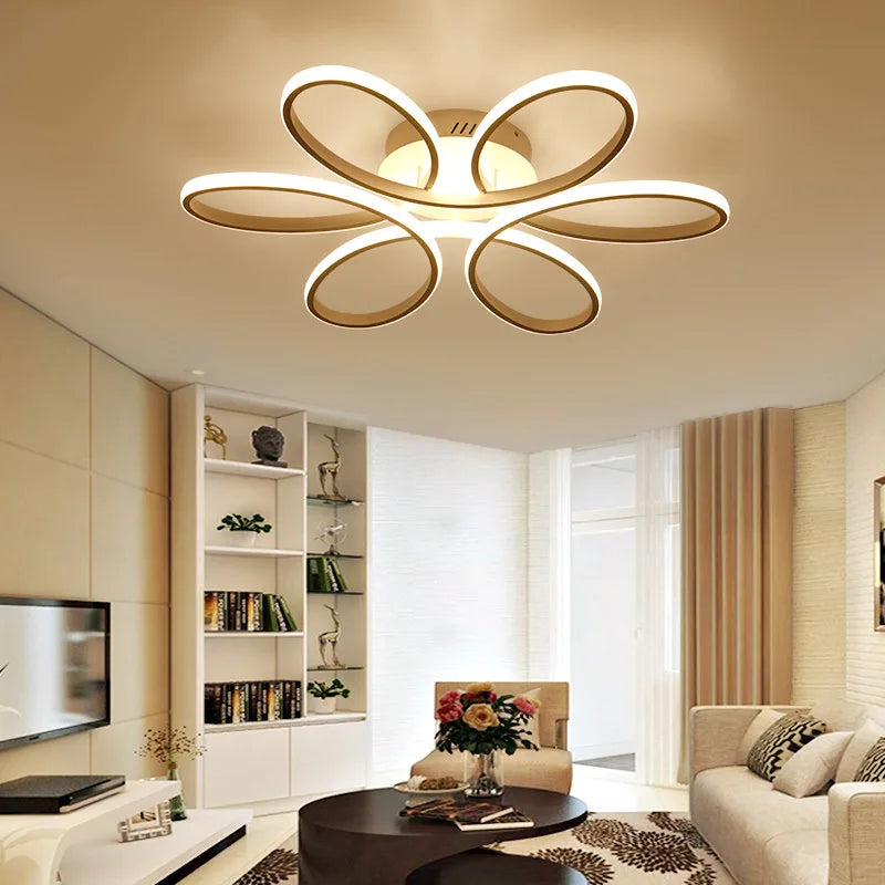 Plafonnier Led à fleurs de luxe moderne