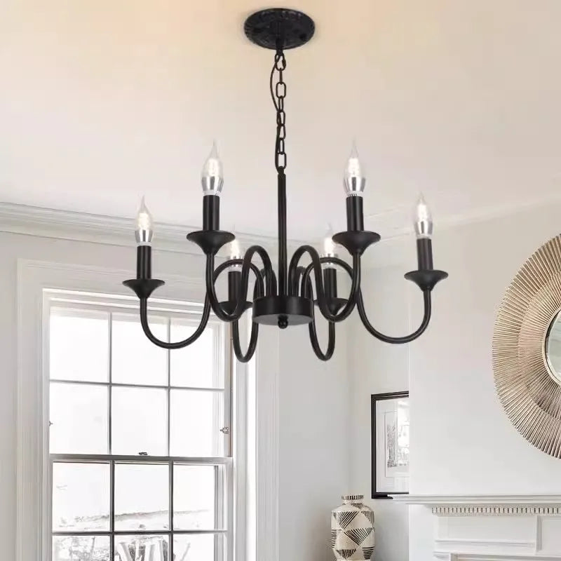 lustre rustique classique en fer pour décoration intérieure