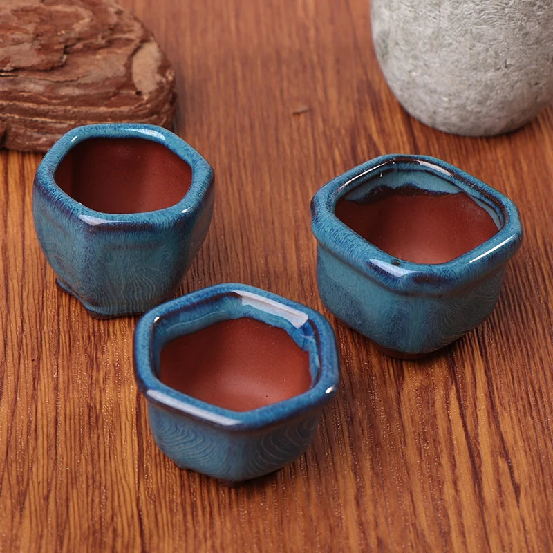 mini pots à bonsaï en céramique pour plantes succulentes artisanaux