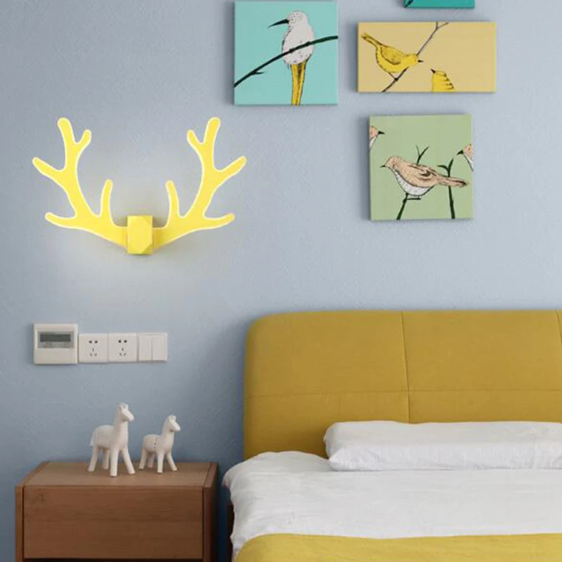 Applique murale tête de Cerf LED dessin animé