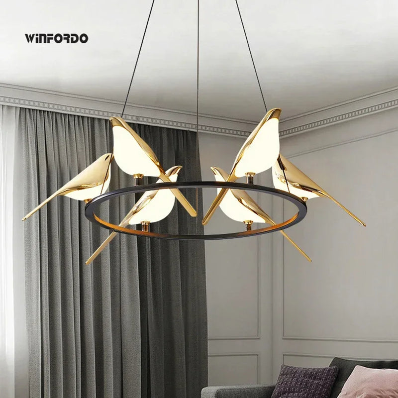 lustre led art oiseau loft originalité décoration