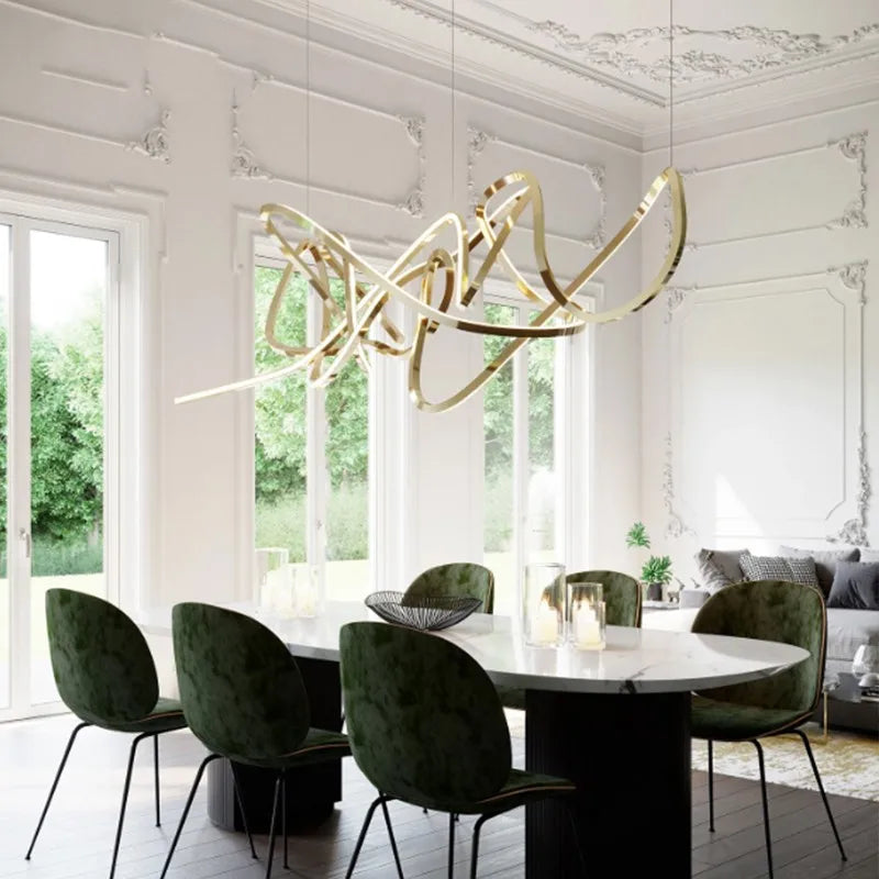 lustre led post-moderne de luxe luminaire décoratif en aluminium