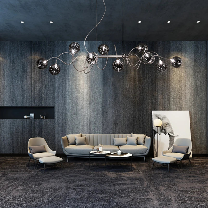 lustre nordique créatif en verre art lumineux pour décoration intérieure