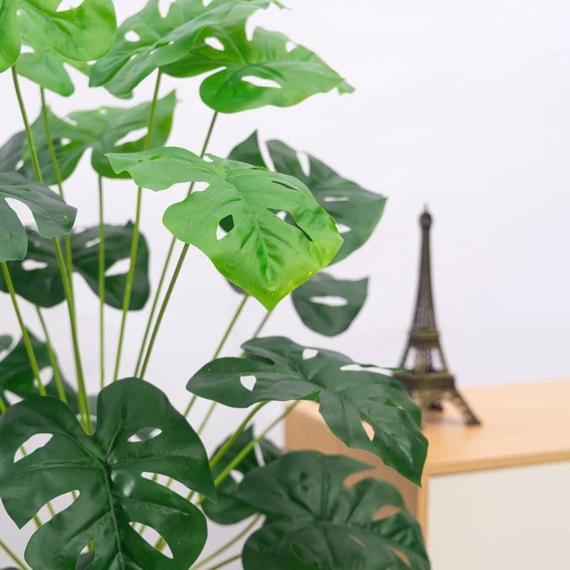 grandes plantes artificielles palmier tropical feuilles de monstera déco extérieure
