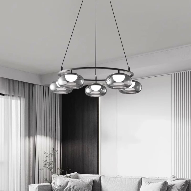Lustre moderne luminaire suspendu lustre pour la cuisine lampes suspendues pour salon éclairage intérieur en verre