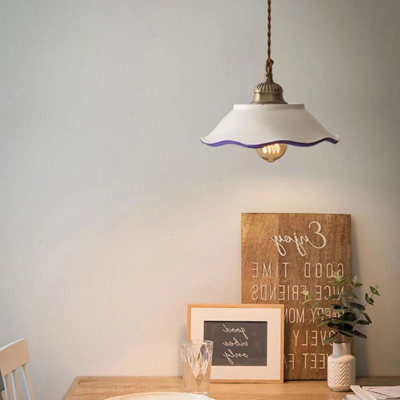 Suspension fleur design Loft Style céramique Vintage
