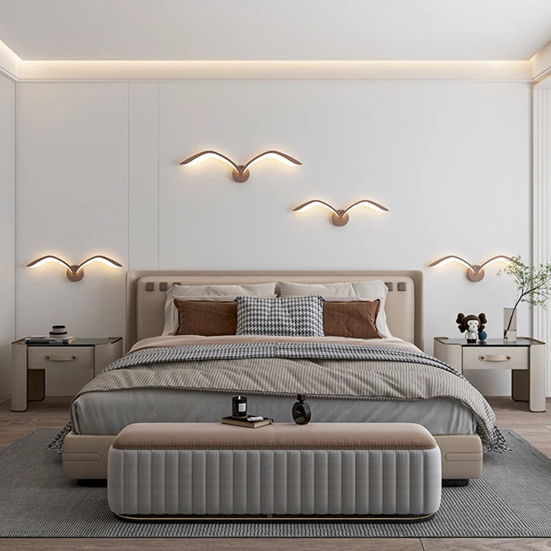 applique murale led modernes en forme de mouette en acrylique
