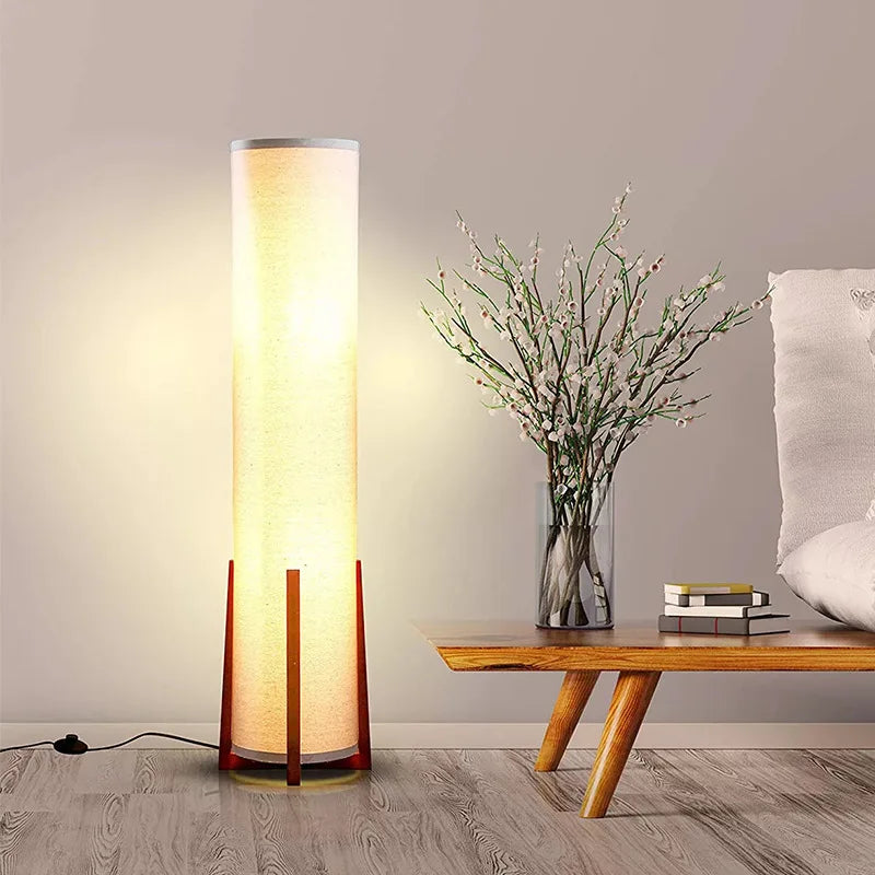 Nordique moderne Zen lampadaires support en bois massif Uminaires salon chambre chevet télécommande lumières sur pied décor à la maison