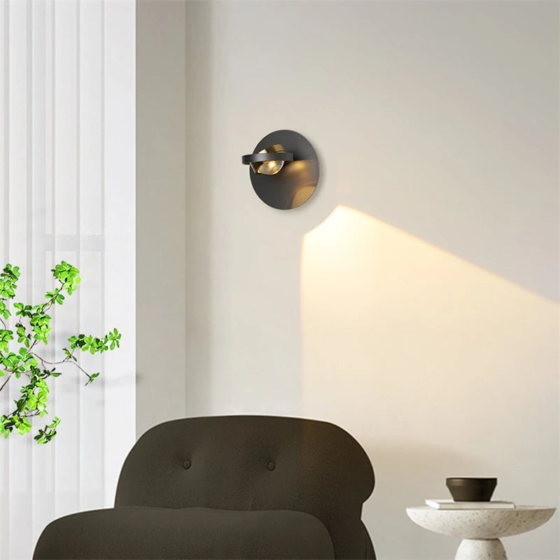 applique murale led moderne rotative à 360° protection des yeux