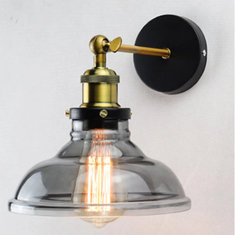 Applique murale avec abat-jour en verre